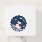 Handgemalte Snowman PERSONALIZE Round Geschenkanhänger (Beispiel)