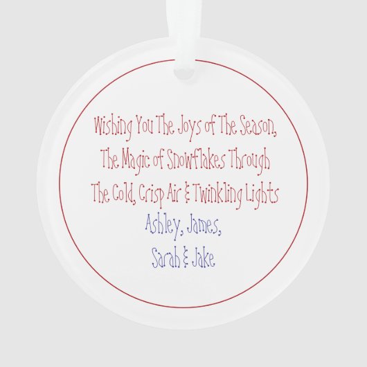 Handgemalte Snowman PERSONALIZE Round Ornament (Rückseite)