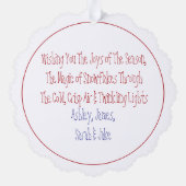 Handgemalte Snowman PERSONALIZE Round Ornament Karte (Rückseite)