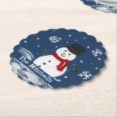 Handgemalte Snowman PERSONALIZE Untersetzer (angewinkelt)