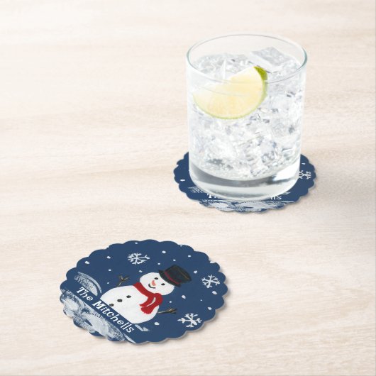 Handgemalte Snowman PERSONALIZE Untersetzer (Vor Ort)