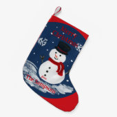 Handgemalte Snowman Red PERSONALIZE Kleiner Weihnachtsstrumpf (Vorderansicht (hängend))