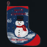 Handgemalte Snowman Red PERSONALIZE Kleiner Weihnachtsstrumpf<br><div class="desc">Handgemalte Snowman Red PERSONALIZE</div>