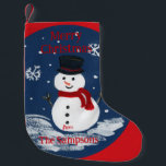 Handgemalte Snowman Red PERSONALIZE Kleiner Weihnachtsstrumpf<br><div class="desc">Handgemalte Snowman Red PERSONALIZE</div>