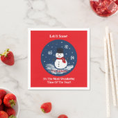 Handgemalte Snowman Red PERSONALIZE Serviette (Beispiel)