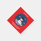 Handgemalte Snowman Red PERSONALIZE Serviette (Ecke)