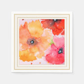 Handgemalte Sommer Florals Abendessen Napkins — Pe Serviette (Vorderseite)