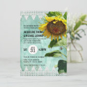 Handgemalte Sonnenblume Holzzaun Bienenstock Einladung (Stehend Vorderseite)