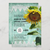 Handgemalte Sonnenblume Holzzaun Bienenstock Einladung (Vorne/Hinten)