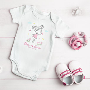 Handgemalte Sweet Girl - Pink Baby Bodysuit Strampler