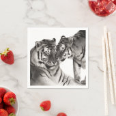 Handgemalte Tiger-Kunst - Wildlife-Wanddeko Serviette (Beispiel)