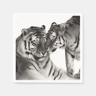 Handgemalte Tiger-Kunst - Wildlife-Wanddeko Serviette