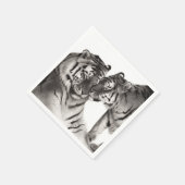 Handgemalte Tiger-Kunst - Wildlife-Wanddeko Serviette (Ecke)