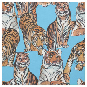 Handgemalte Tigerstoffe Stoff