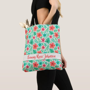 Handgemalte tropische Blume Sommer Tasche