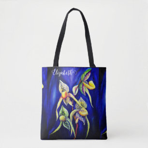 Handgemalte tropische tropische Exotische Orchidee Tasche