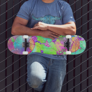 Handgemalte und digital gestrichene Muster Art 41 Skateboard