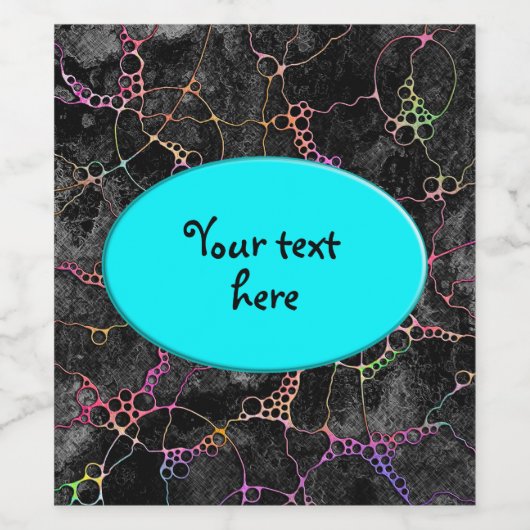 Handgemalte und digital gestrichene Muster Art 44 Weinetikett (Einzelnes Label)