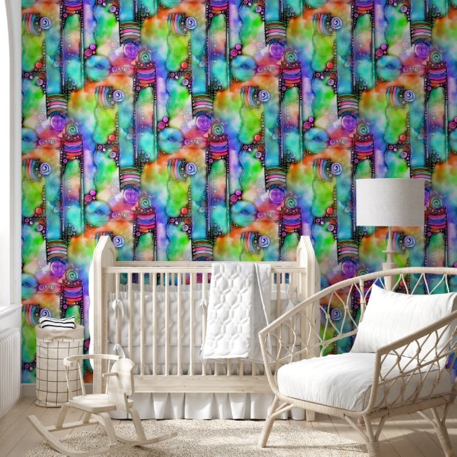 Handgemalte und digital gestrichene Muster Art 64a Tapete (Kinder)