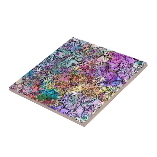 Handgemalte Verwicklung des rosa aquamarinen Fliese (Seite)