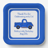 Handgemalte Vintage Lkw-Grenze Pappteller (Vorderseite)