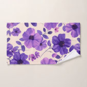 Handgemalte violette Blumen Badhandtuch Set (Handtuch)