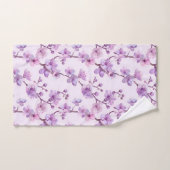 Handgemalte violette Blumen Badhandtuch Set (Handtuch)