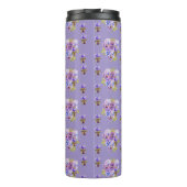 Handgemalte violette Stiefmütterchen Blumen floral Thermosbecher (Rückseite)