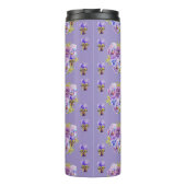 Handgemalte violette Stiefmütterchen Blumen floral Thermosbecher (Rückseite)