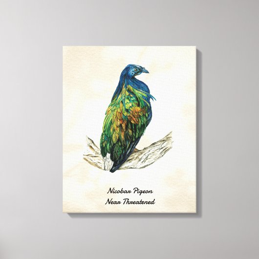 Handgemalte Vogeldrucke auf Leinwand (Vorderseite)