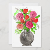 Handgemalte Wasserfarbe Abstrakte Blumenkunst Dankeskarte (Vorderseite)