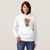 Handgemalte Wasserfarbe Abstrakte Blumenkunst Hoodie (Vorne ganz)