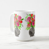 Handgemalte Wasserfarbe Abstrakte Blumenkunst Kaffeetasse (Vorderseite Links)