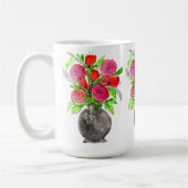 Handgemalte Wasserfarbe Abstrakte Blumenkunst Kaffeetasse (Links)