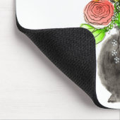 Handgemalte Wasserfarbe Abstrakte Blumenkunst Mousepad (Ecke)