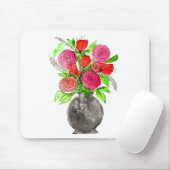 Handgemalte Wasserfarbe Abstrakte Blumenkunst Mousepad (Mit Mouse)