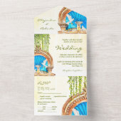 Handgemalte Wasserfarbe Altes Mexiko Hochzeit All In One Einladung (Innen Boden)