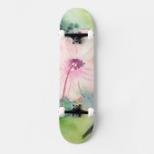 Handgemalte Wasserfarbe-Belize-Hibiskusblüte Skateboard (Vorderseite)
