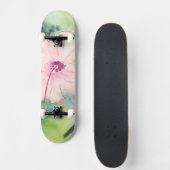 Handgemalte Wasserfarbe-Belize-Hibiskusblüte Skateboard (Vorne)
