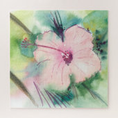 Handgemalte Wasserfarbe-Belizean-Hibiskusblüte Puzzle (Horizontal)