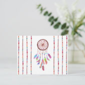 Handgemalte Wasserfarbe Dreamcatcher Beads Feather Postkarte (Stehend Vorderseite)