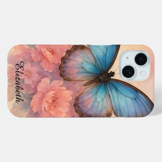 Handgemalte Wasserfarbe Dreamy Butterfly Bläschen Case-Mate iPhone Hülle (Rückseite (Horizontal))