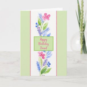 Handgemalte Wasserfarbe Florale GEBURTSTAGS Freund Karte