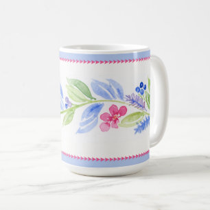 Handgemalte Wasserfarbe Florale Pastellfarben Kaffeetasse