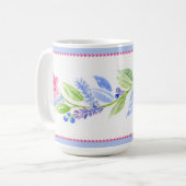 Handgemalte Wasserfarbe Florale Pastellfarben Kaffeetasse (Vorderseite Links)