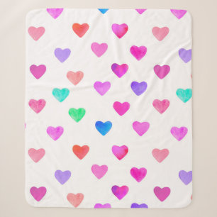 handgemalte Wasserfarbe-Herzen-Muster Valentinstag Sherpadecke