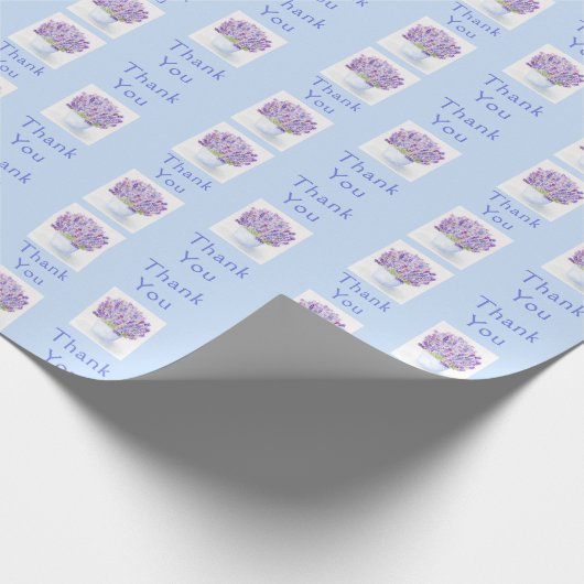 Handgemalte Wasserfarbe Kleiner Lavendel DANK Geschenkpapier (Ecke)