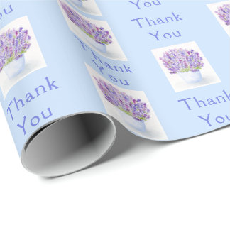 Handgemalte Wasserfarbe Kleiner Lavendel DANK Geschenkpapier