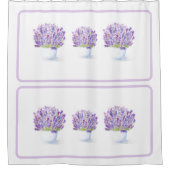 Handgemalte Wasserfarbe Lavendel Blumen Duschvorhang (Vorderseite)