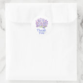 Handgemalte Wasserfarbe Lavendel DANKE Runder Aufkleber (Tasche)